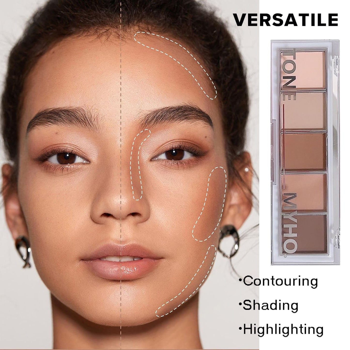 Neutral Naked Brown Eyeshadow Palette - 5 Colors Nude Brown Tones, Velvety Matte, Long-Lasting & Waterproof for Natural Everyday Looks (01#)