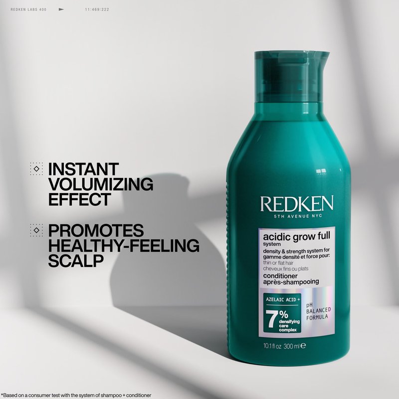 Redken Acidic Grow Full System Scalp and Hair Conditioner - Lightweight Conditioner for Thicker-Looking Hair and Hydrated Scalp, With Azelaic Acid, 10.1 Fl Oz