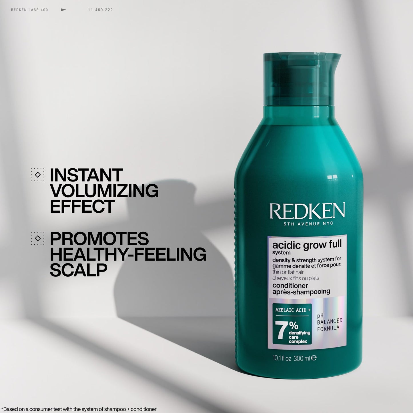Redken Acidic Grow Full System Scalp and Hair Conditioner - Lightweight Conditioner for Thicker-Looking Hair and Hydrated Scalp, With Azelaic Acid, 10.1 Fl Oz