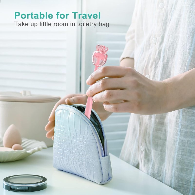 Tongue Scraper Cleaner Brush - Effective Oral Care Tool for Bad Breath | 2 Pack with Travel Case - Pink & White