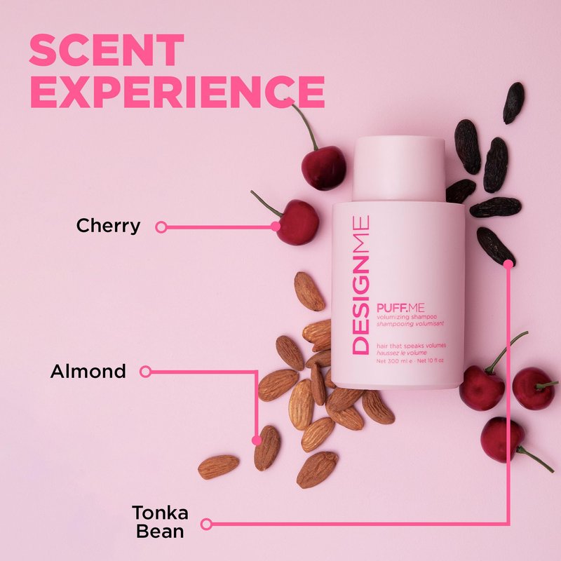 Design.Me PUFF.ME Volumizing Shampoo | Adds Body, Bounce & Volume for Fuller, Thicker Hair| For Fine & Medium Hair | Boosts Shine | Color-Safe, Lightweight Formula | Vegan, Paraben & Sulfate Free