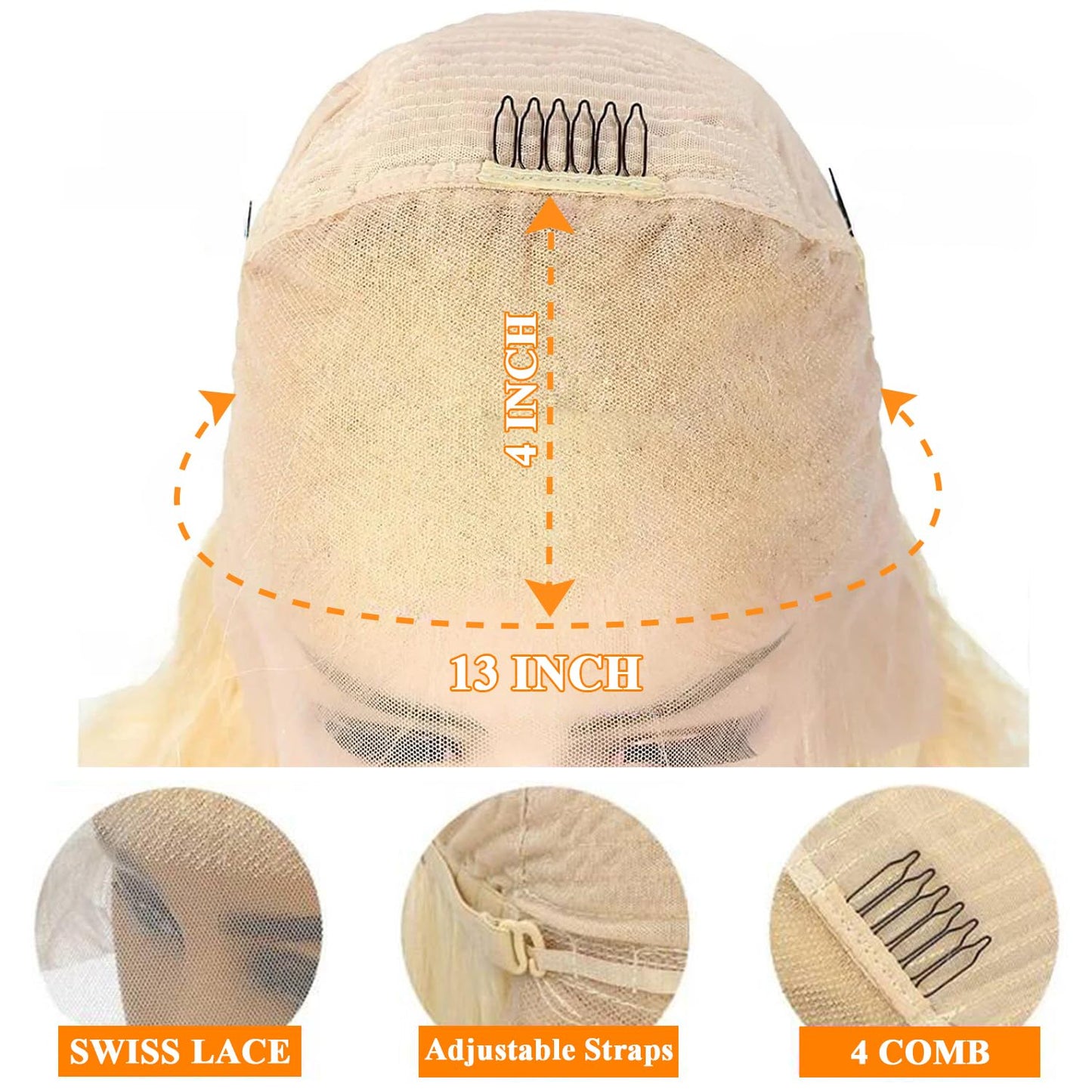 Hertune 613 Short Bob Wig Human Hair Blonde Bob Wig HD Lace Front 8 Inch Short Bob Human Hair Wigs 180% Density Frontal Wigs Pre Plucked with Baby Hair for Black Women