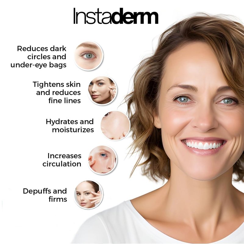 Instaderm Eye Repair Cream Reduces the Appearance of Dark Circles, Puffiness, Under Eye Bags, Fine Lines & Wrinkles, Anti-Aging Formula with Niacinamide Visibly Smooth, & Hydrate the Skin.