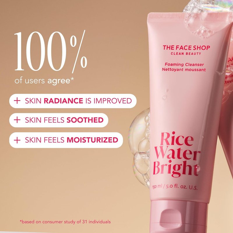 Rice Water Bright Travel Kit | Korean Skin Care Set with Ceramide - Gentle Face Wash, Serum, Cream & Eye Cream for Hydration