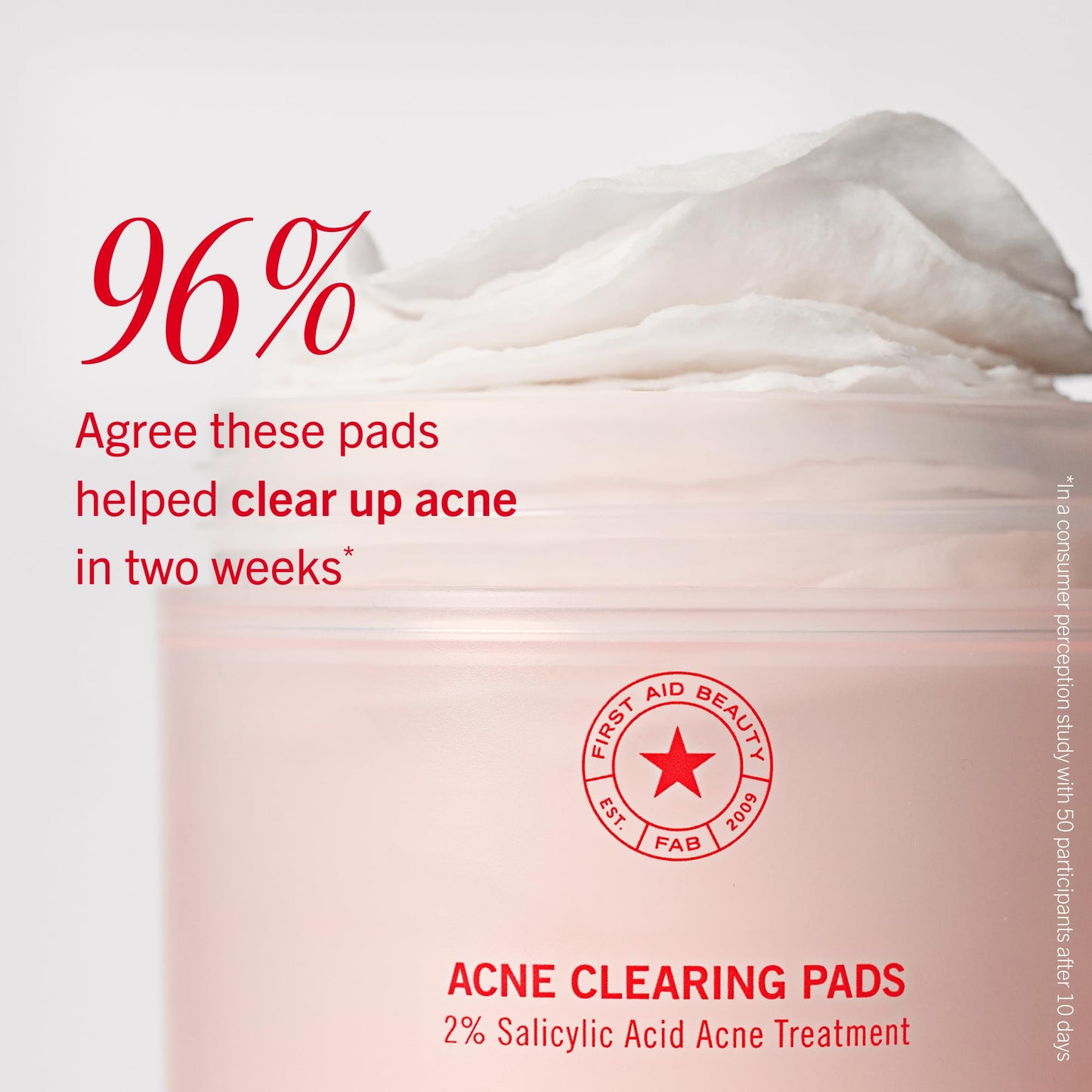 First Aid Beauty Acne Treatment Pads, 2% Salicylic Acid Maximum Strength Acne Pads for Face, Non-Drying Formula, Sensitive Skin, 60 ct