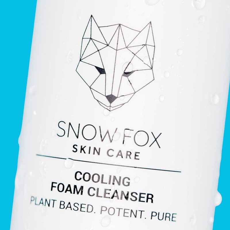 Snow Fox Skin Care Cooling Foam Cleanser – SLS-Free Face Wash with Organic Aloe Vera & Peppermint Water – Gentle, Non-Drying Formula for Oily, Combination & Sensitive Skin – 5oz