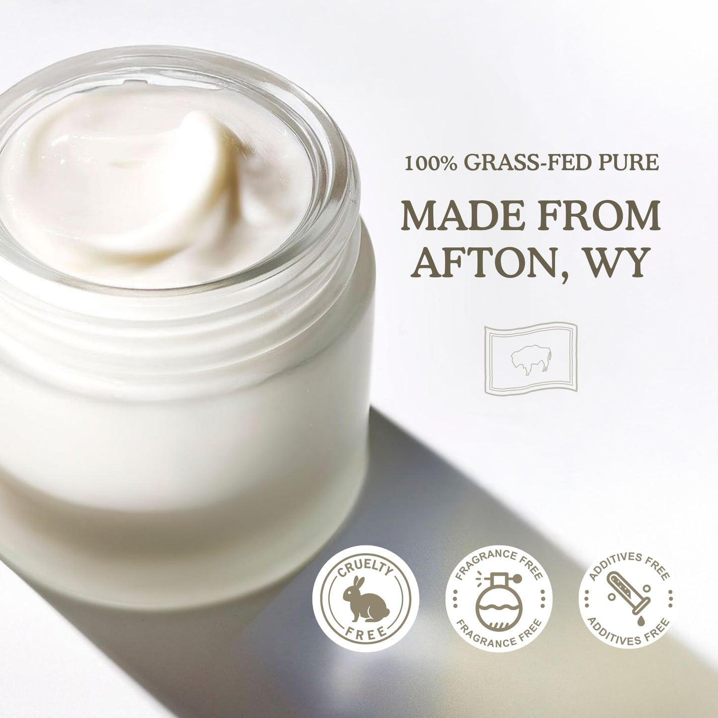 Mett Wellness Whipped Tallow Cream | 4oz Fragrance-Free Face & Body Moisturizer | Rich in Essential Fatty Acids & Vitamins A, D, E, K | Made with Collagen