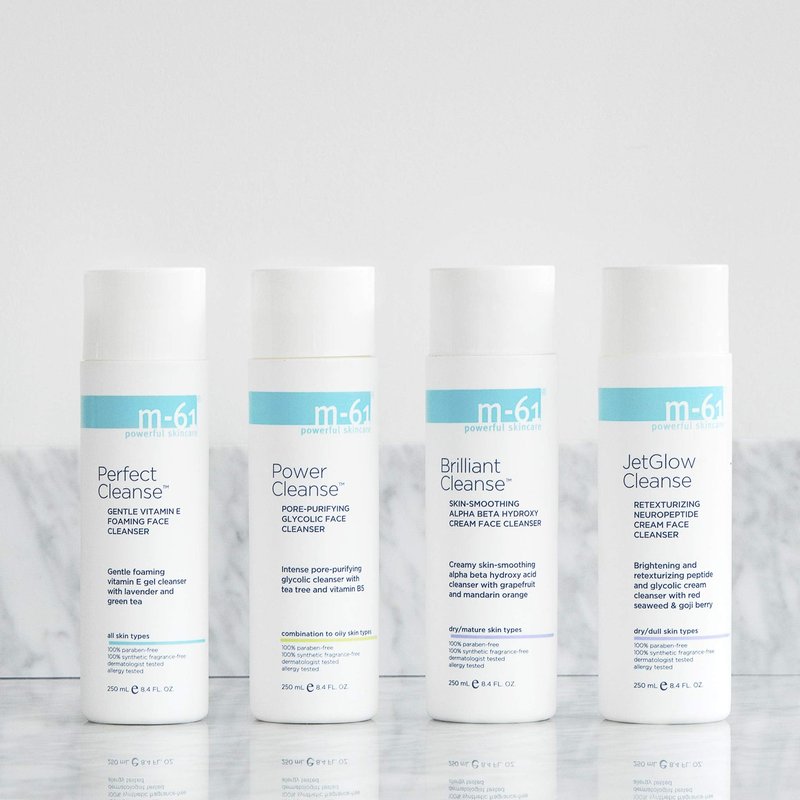 m-61 Perfect Cleanse | Daily Gentle, Foaming Gel Cleanser With Vitamin E, Lavender, Green Tea. For All Skin Types. Dermatologist and Allergy Tested, 8.2 Fl Oz