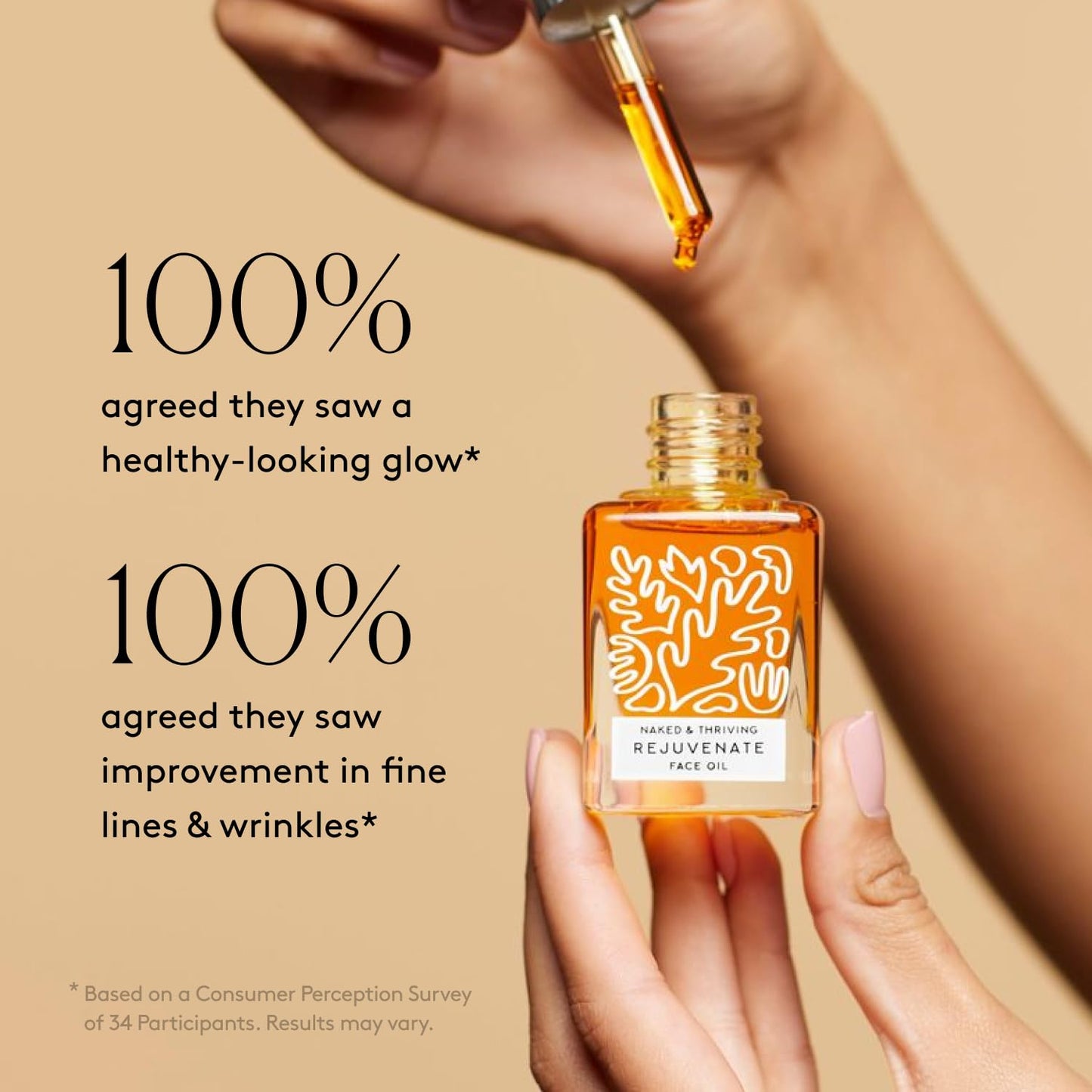 Naked & Thriving Rejuvenate Restorative Face Oil - Organic Vegan Formula for Wrinkle Reduction & Deep Hydration | 1.18 oz (35 mL)