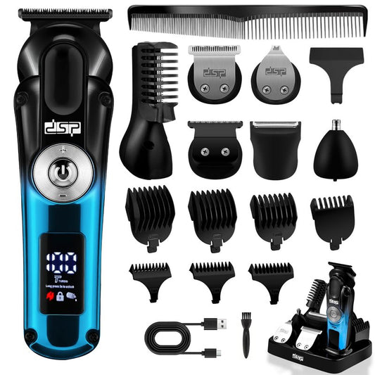 DSP® Beard Trimmer Rechargeable Body Grooming Sets Facial Hair Shaver for Nose Ear Public Hair Cutting Machine IPX7 Waterproof