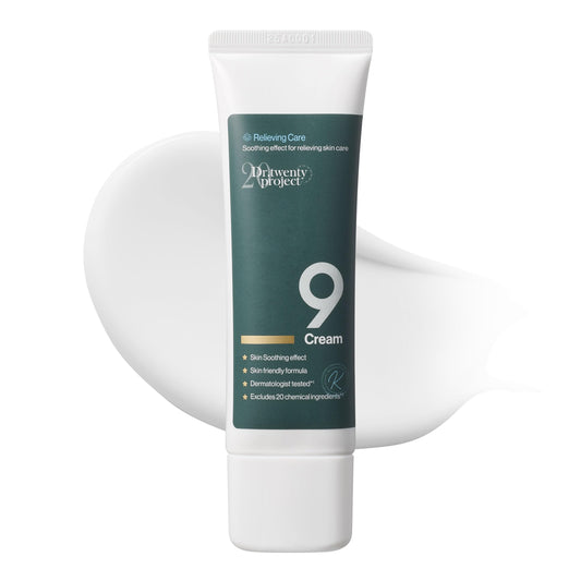 Dr.twentyproject 9 Cream - Pore Refining, Moisturizing, Soothing with Mugwort Extract for Sensitive, Oily Skin - Reduces Redness, Pore Minimizing, Deep Hydrating - Korean Skin care (50ml / 1.69 fl.oz)