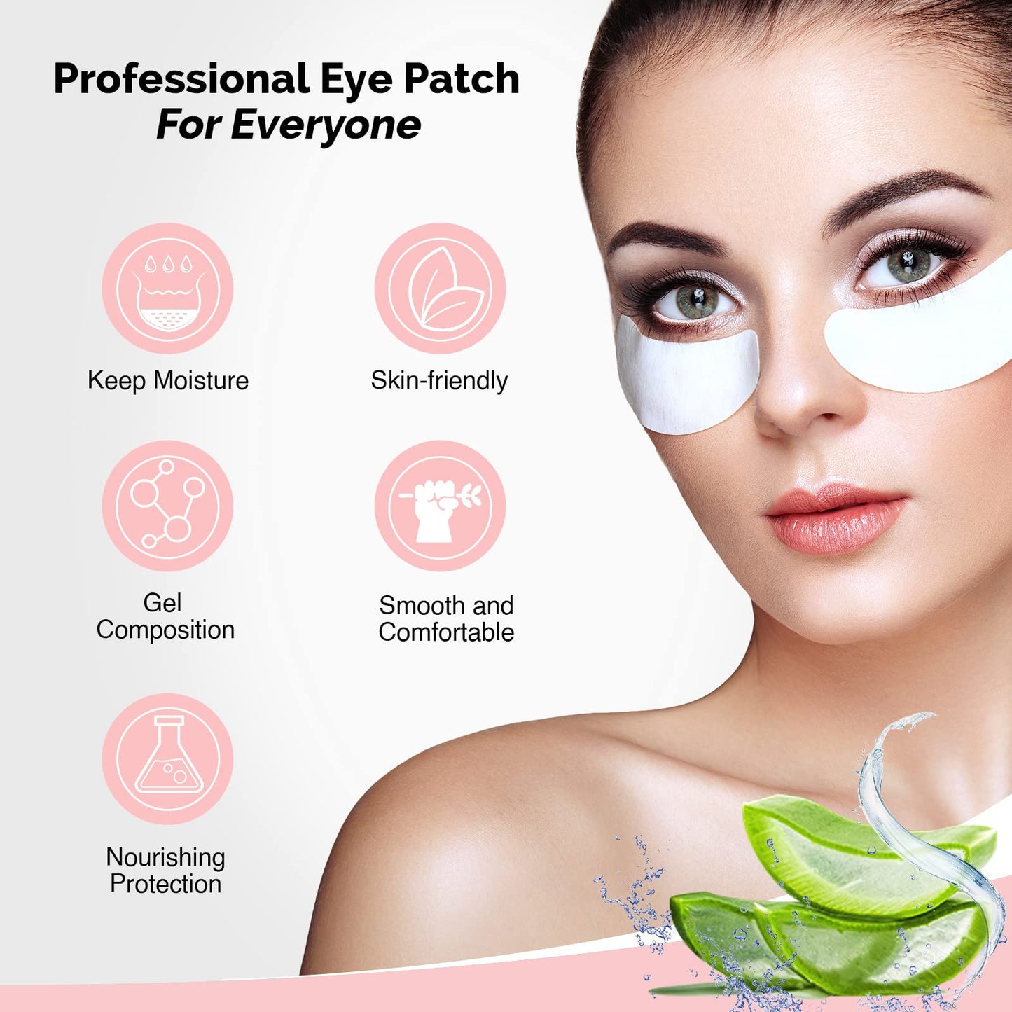 GreenLife 400 Pairs 100% Natural Eyelash Extension Under Eye Gel Pads patches kit Collagen Aloe Vera Hydrogel Eye Patches Eyelash Extension Supplies Tools, Lash Extension Supplies (100 200 400 Pairs)