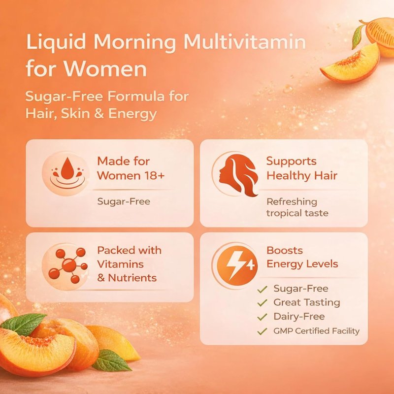 Liquid Multivitamin for Hair Growth - 10,000 mcg Biotin | 450 ml Hair & Skin Balance Formula for Men & Women 18+