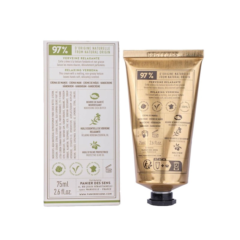 Panier des Sens Lemon Verbena Hand Cream - Moisturizing Lotion for Dry Skin | 97% Natural, 2.5 Fl Oz
