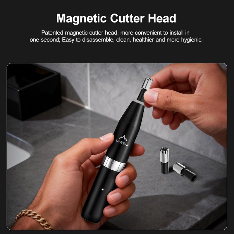 Nose Hair Trimmer for Men & Women - USB-C Rechargeable Electric Ear & Nasal Clipper | Painless Micro-Vacuum, Waterproof Travel Kit
