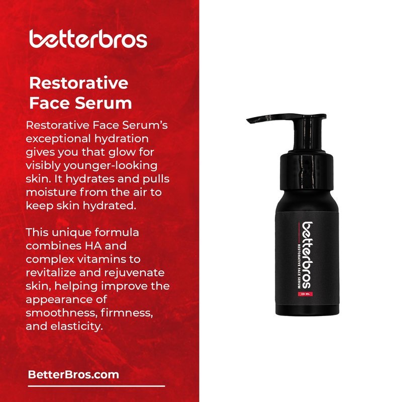 BetterBros Men’s Hydrating Face Serum – Hyaluronic Acid Complex, Anti-Aging & Firming Formula for Smooth, Youthful Skin
