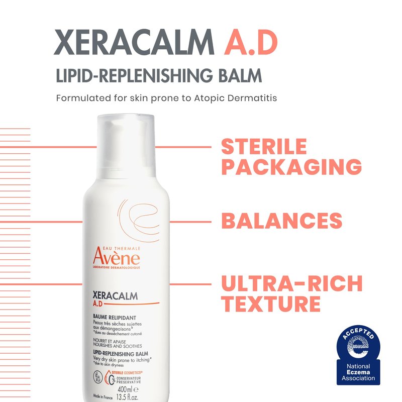 Avène XeraCalm A.D Lipid-Replenishing Balm, Atopic Dermatitis, Eczema-Prone, No Preservatives, Fragrance-Free, 13.5 Oz