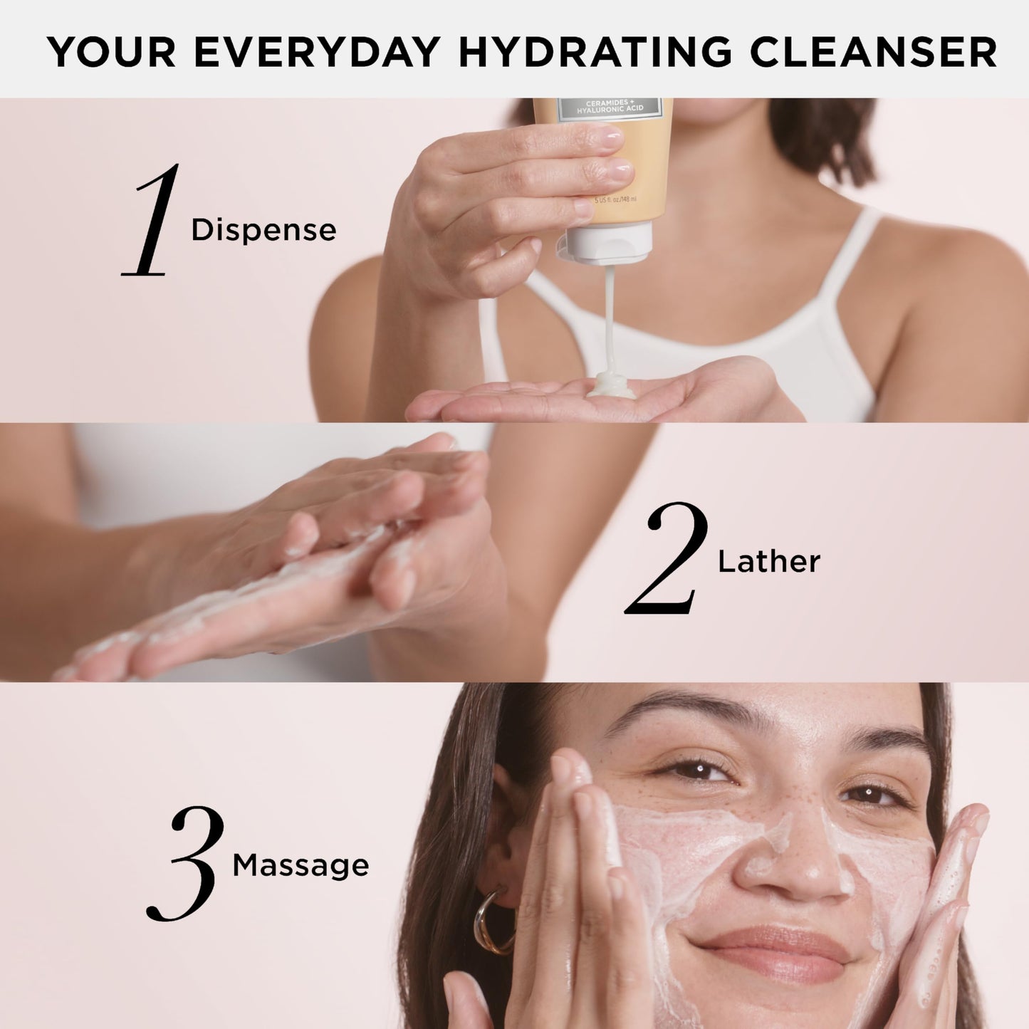 IT Cosmetics Confidence in a Cleanser Travel - Hydrating Serum Foaming Face Wash With Hyaluronic Acid & Ceramides, Gentle Makeup Remover, Skin Barrier Support, Non-Stripping, Sulfate-Free - 1.7 fl oz