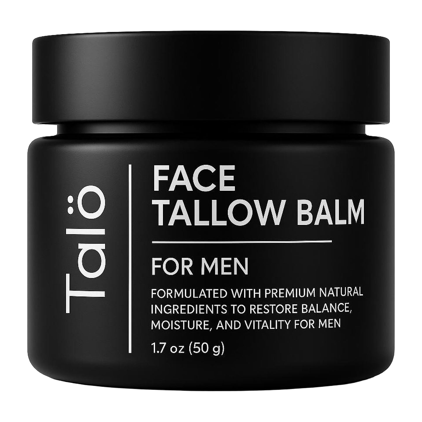 Talö Beef Tallow Moisturizer for Men | Natural Grass Fed Beef Tallow for Face | Rich in Vitamins w/No Fillers & Synthetics | Anti-Aging Face Cream for Dry & Sensitive Skin | 1.7fl. oz jar
