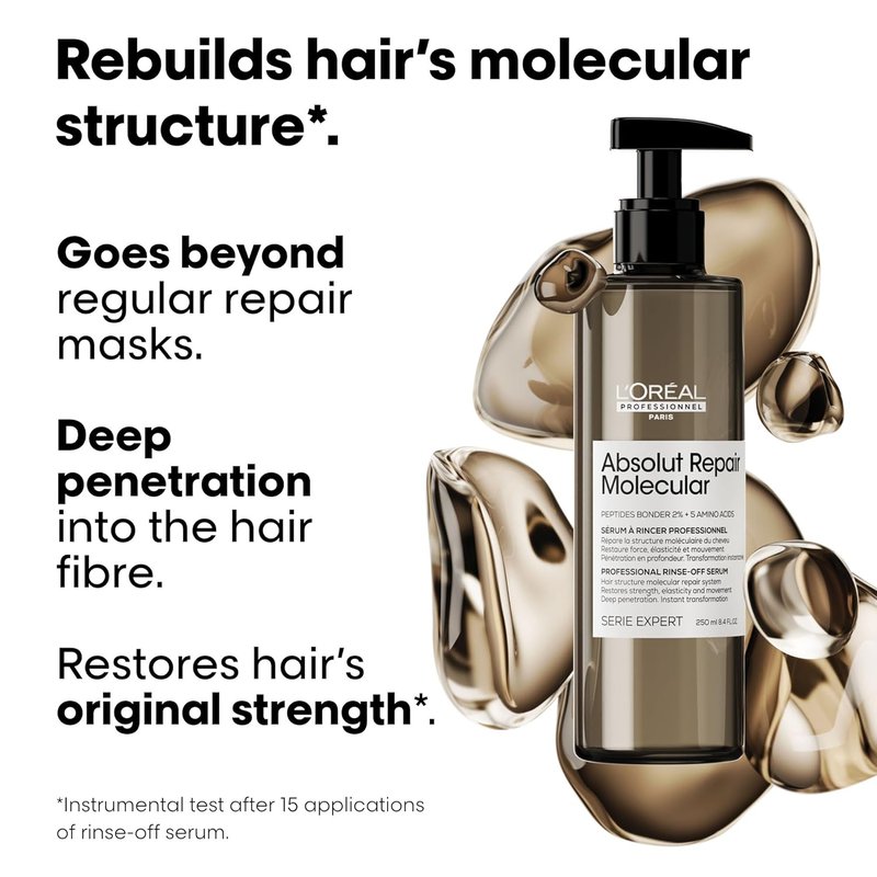 L'Oréal Professionnel Absolut Repair Duo | Rinse-Off Serum & Mask for Damaged Hair - 250ml