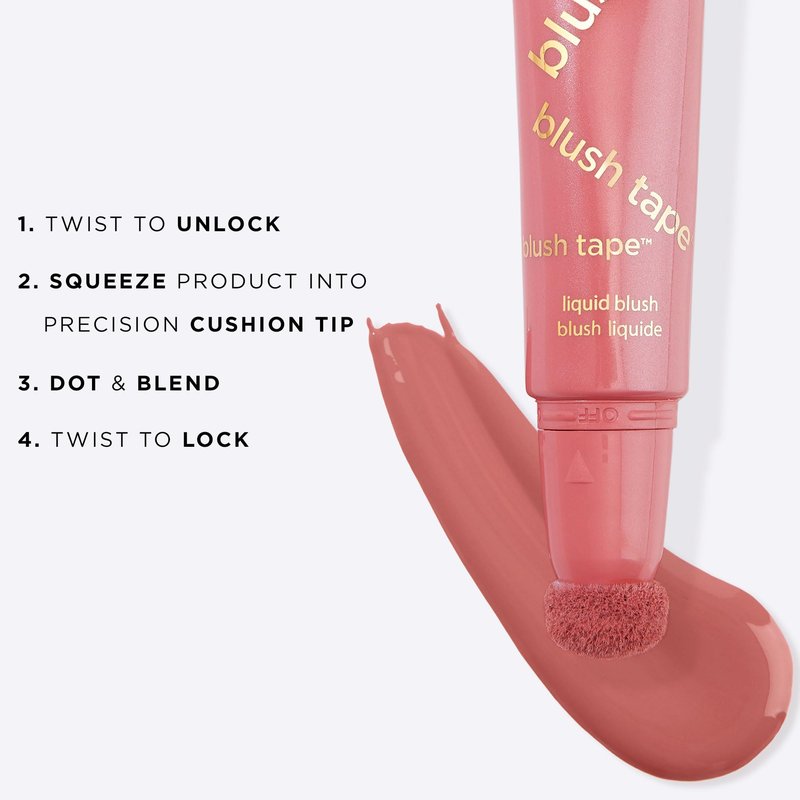 tarte blush tape satin liquid blush – Blendable Buildable Makeup with Mineral Pigments, Mango & Shea Butters for Lightweight Hydrating Smooth Finish, Vegan & Cruelty-Free, full size, buffed rose