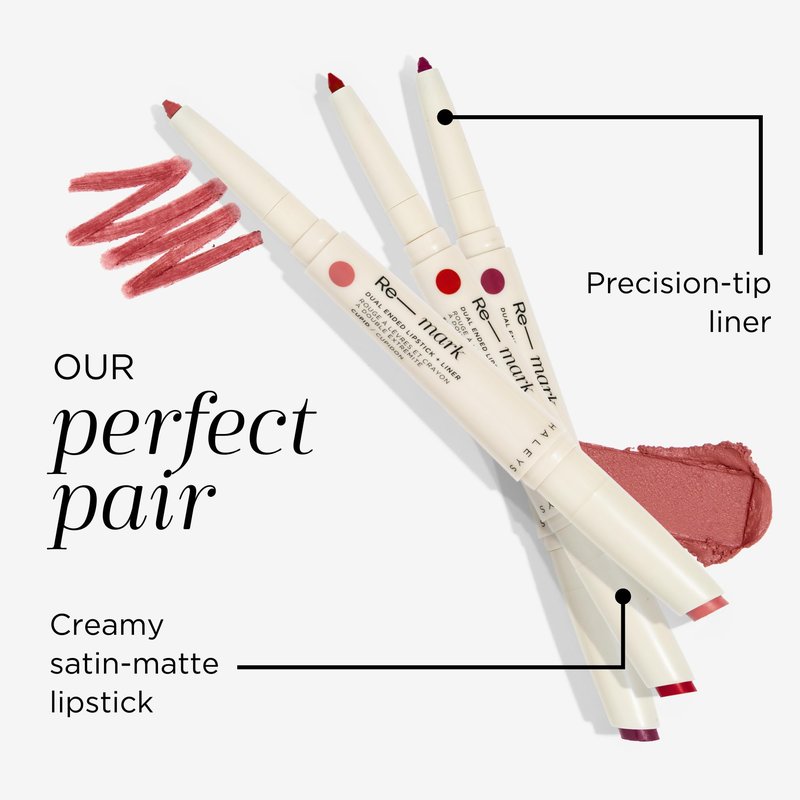 HALEYS Re-mark Dual Ended 2-in-1 Lipstick & Liner (Cupid), Nude Pink Lip Combo Sets, Creamy Matte Moisturizing Lipstick for Women, Precision Lip Liner, Expertly Paired Lip Liner and Lip Stick Combo