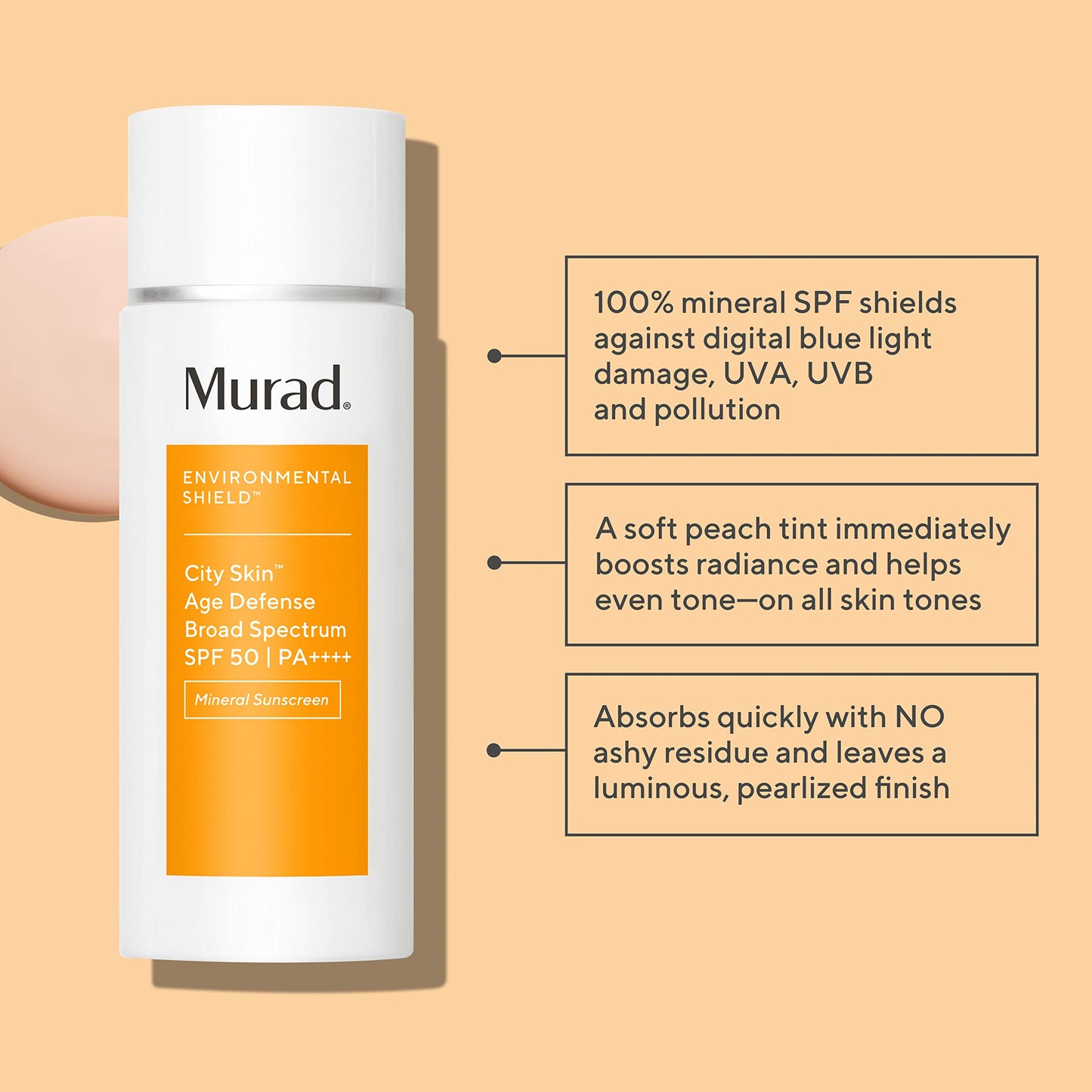 Murad City Skin Age Defense Broad Spectrum SPF 50 - Mineral - 0.6 Fl Oz