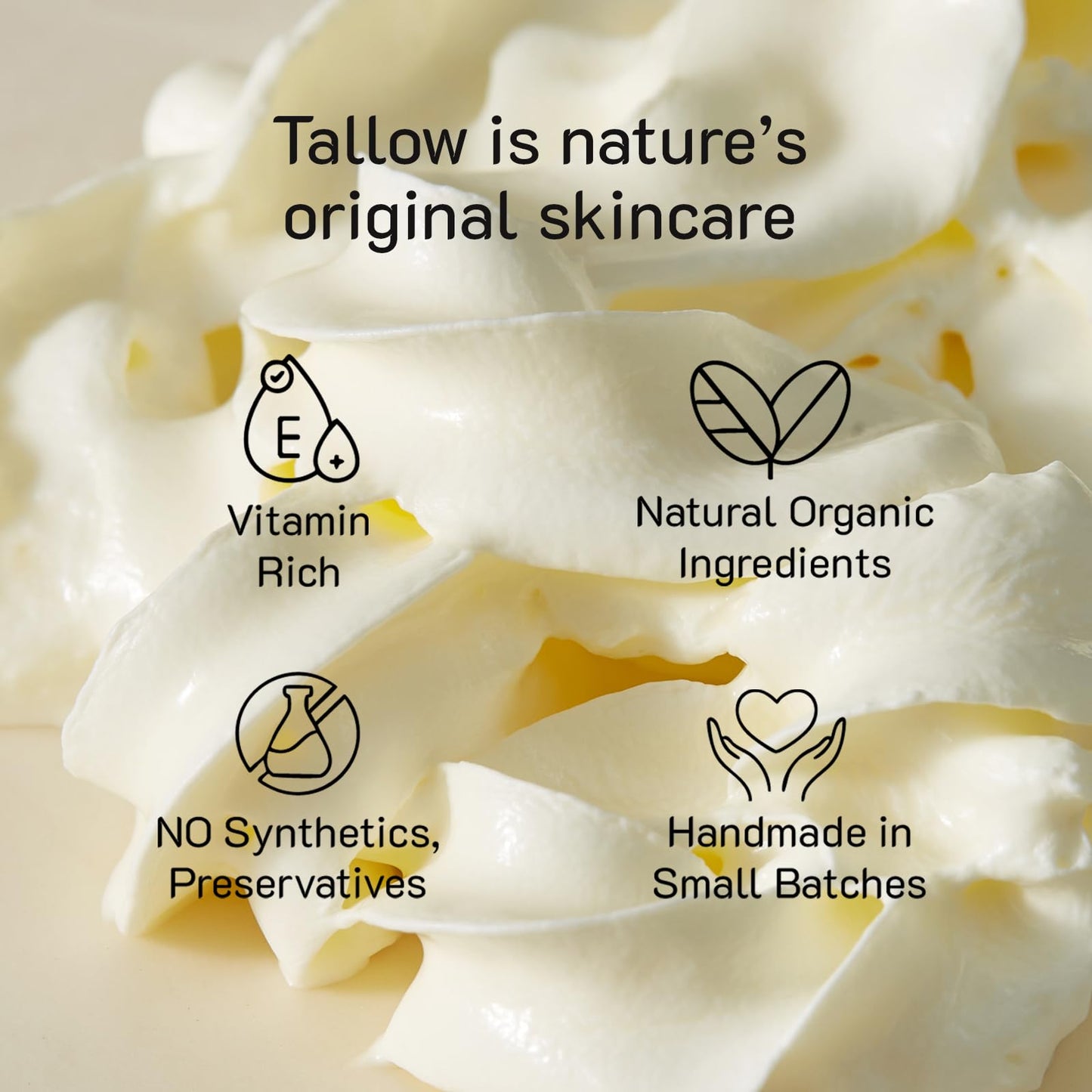 100% Grass-Fed Beef Tallow Whipped Moisturizer – Organic Cocoa Butter & Olive Oil Body Butter – Natural Cocoa Scented Skincare with Vitamins A, D, E, K – Face, Body, Baby, Eczema Relief, 2 fl oz
