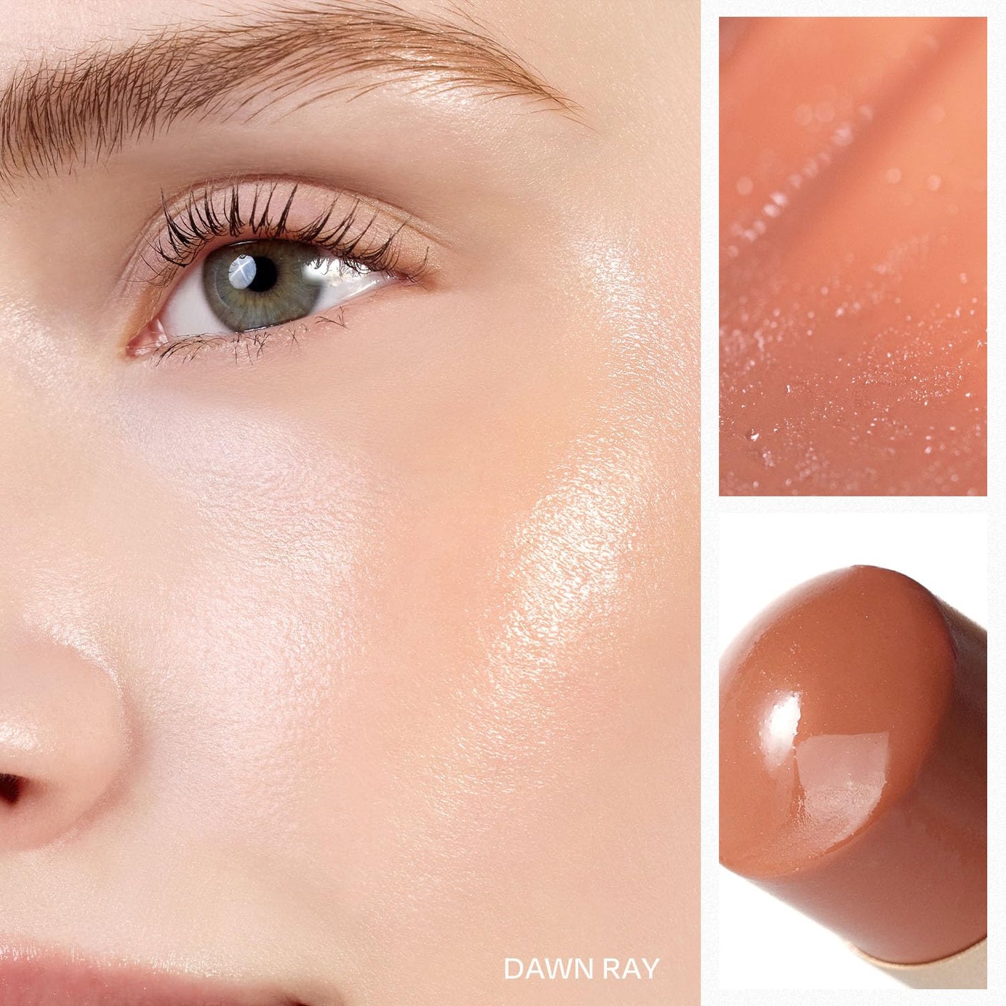 hince True Dimension Radiance Balm Korean Glass Skin Highlighter, with Squalane & Safflower Oil | Cream Blush, Eyeshadow & Lip Glow in One | Dewy Glass Skin Finish, No Parabens, 10g (DAWN RAY)