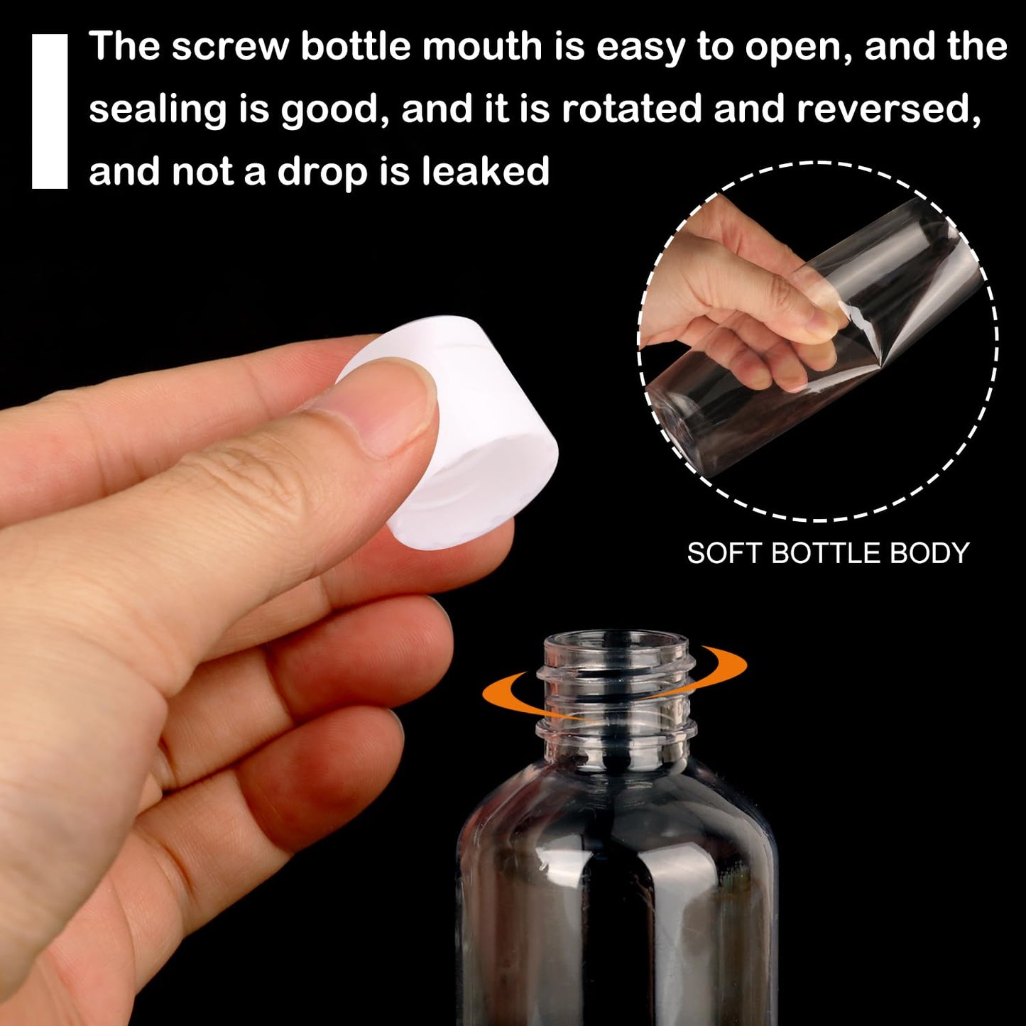 KUKLIPJIM 100 Pack 4 oz Plastic Squeeze Bottles with Top Flip Caps, Clear Empty Squeeze Bottles for Lotion, Travel-Friendly Clear Refillable Bottle, BPA-Free for Liquids and Personal Care