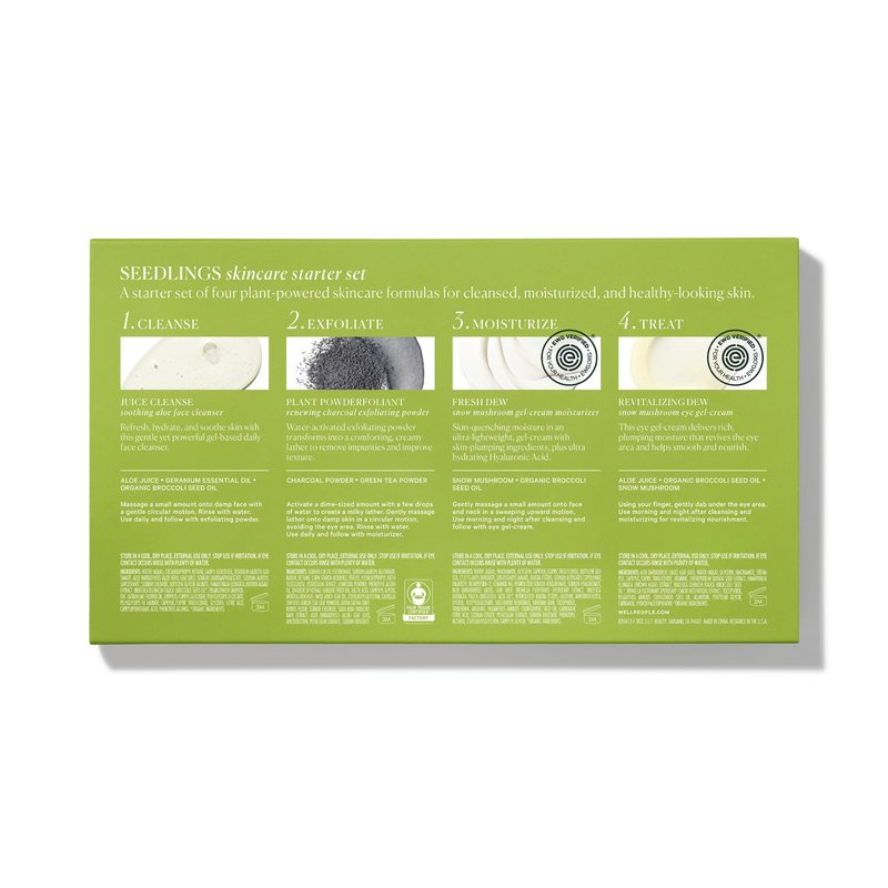 Well People Plant Power Skincare Starter Mini Set, Step-by-Step Skincare Kit For Cleansing, Hydrating, Exfoliating & Nourishing, Vegan & Cruelty-free