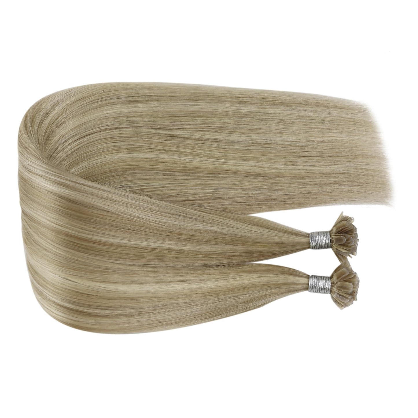 Fshine K Tip Human Hair Extensions 14 Inch Dark Ash Blonde Golden Highlight 40 g Real Human Hair Keratin Bond Seamless Blend Natural Flow Lightweight Comfort Everyday Styling