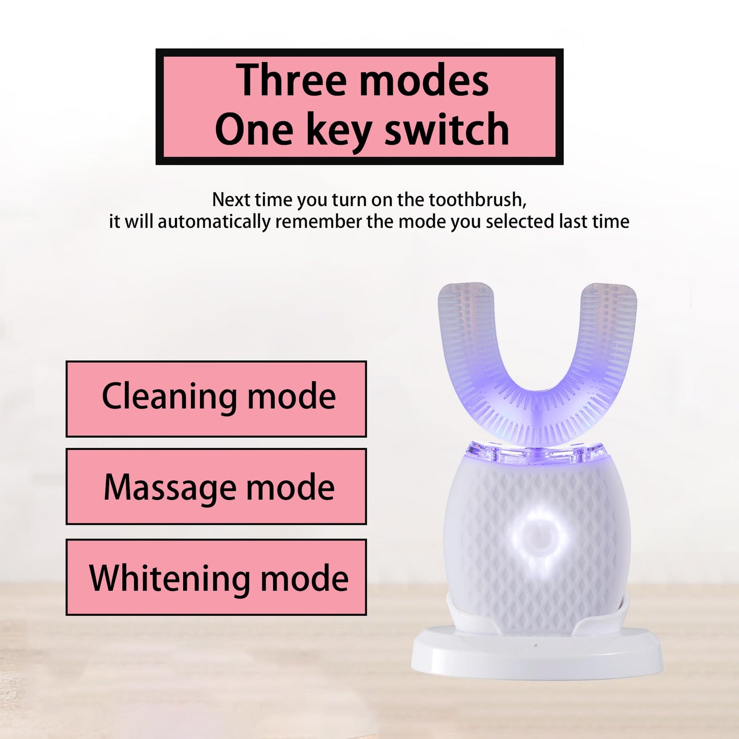 RONGCHUANG Ultrasonic Toothbrush for Adults Automatic Toothbrush with Soft Bristles 30s Timer Rechargeable Portable Design with Wireless Charging Waterproof Washable for Travel Home Use (White)