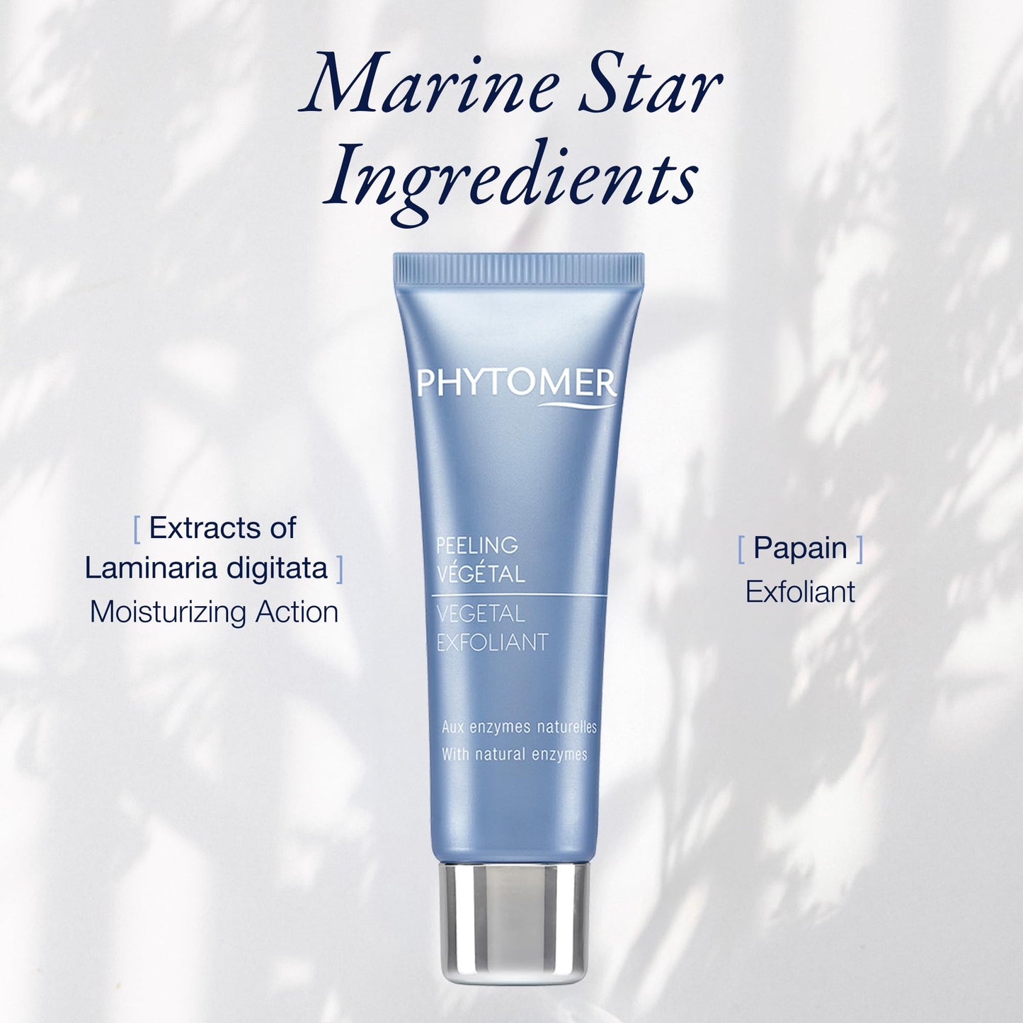 PHYTOMER Vegetal Exfoliant Gentle Face Exfoliating Cream Cleanser | Helps reduce the look of impurities, Refines Skin Texture | Made with Natural Enzymes | Safe for Sensitive Skin (50 ml)