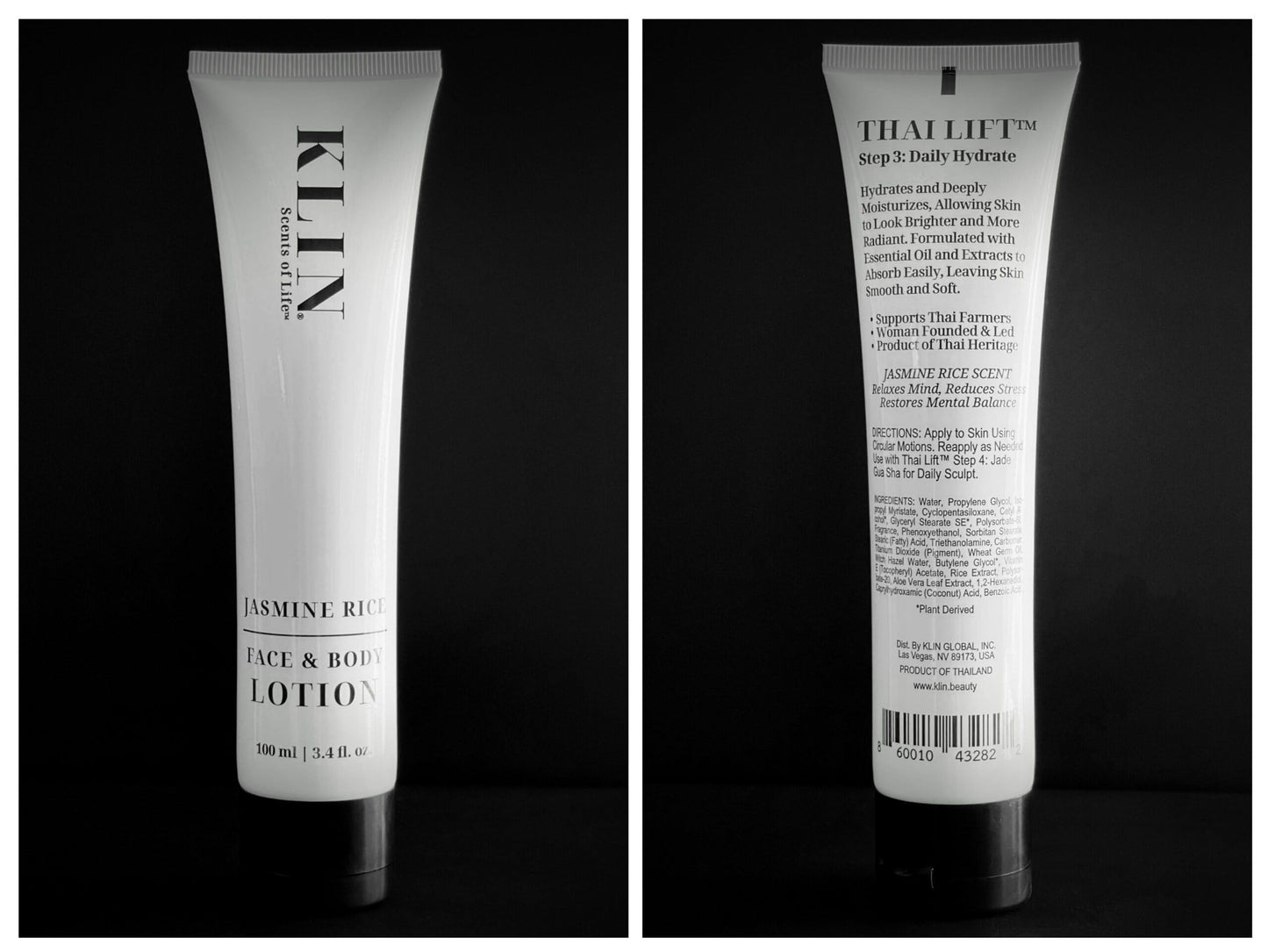 KLIN Jasmine Rice Face & Body Lotion 100mL | 3.4 fl oz - Thai Lift™ Step 3: Daily Hydrate