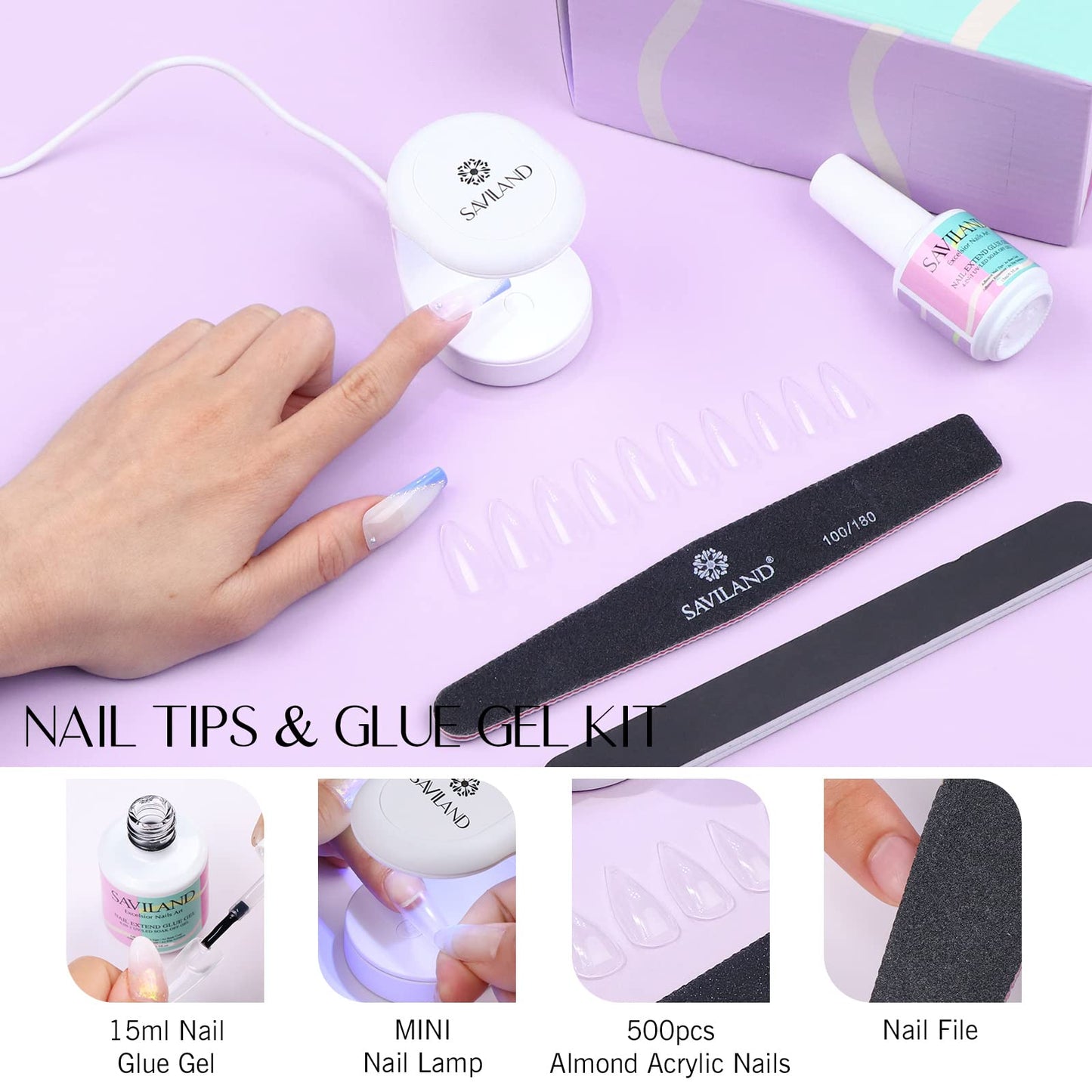 SAVILAND Gel Nail Kit Almond