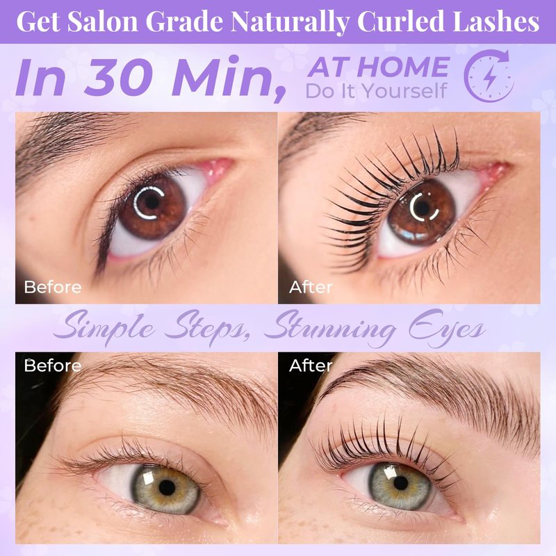 PERMANIA Korean Lash Lift Kit, Can be Operated with Eyes Open for Eyelash Lifting with Detailed Instruction, Salon Results Instant