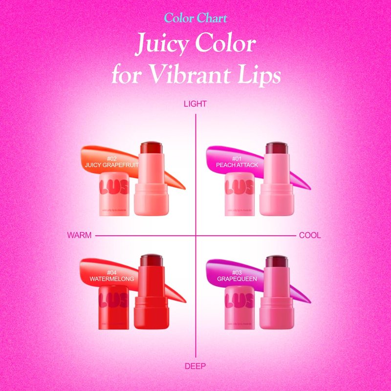 Elensilia Plush Water Jelly Lip & Cheek Tint – 10g (0.35oz) | Lightweight & Buildable Tint for a Natural, Fresh Glow (Water Melong)