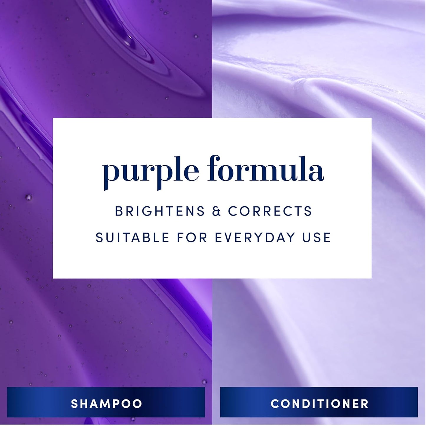 Hair Biology Biotin-Infused Purple Shampoo & Conditioner Set - Anti-Brassiness, Moisturizing | 12.8 Fl Oz Each, 2 Pack