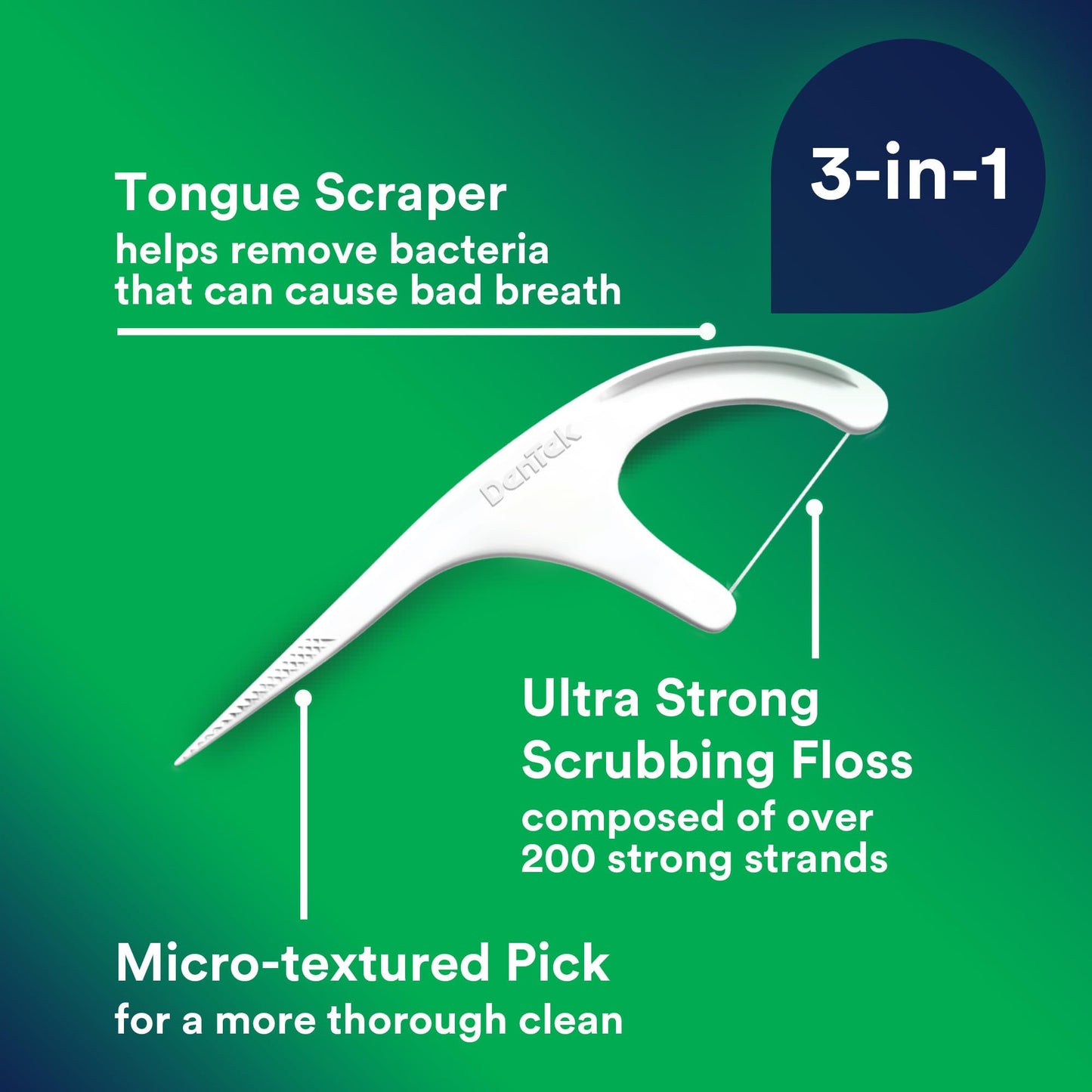 DenTek Advanced Clean Floss Picks with No Break & No Shred Dental Floss, Plaque Remover, 150 Count, Pack of 6