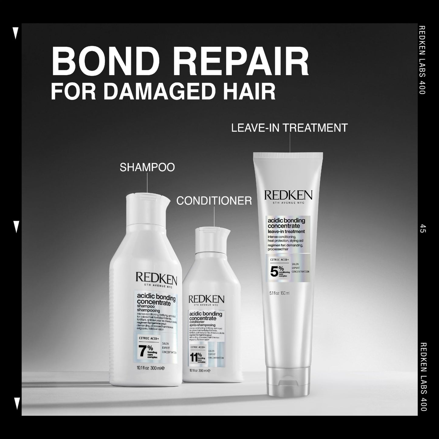 Redken Acidic Bonding Concentrate Leave In Conditioner - Hair Repair Treatment For Damaged Hair, Bond Building & Strengthening, Heat Protection