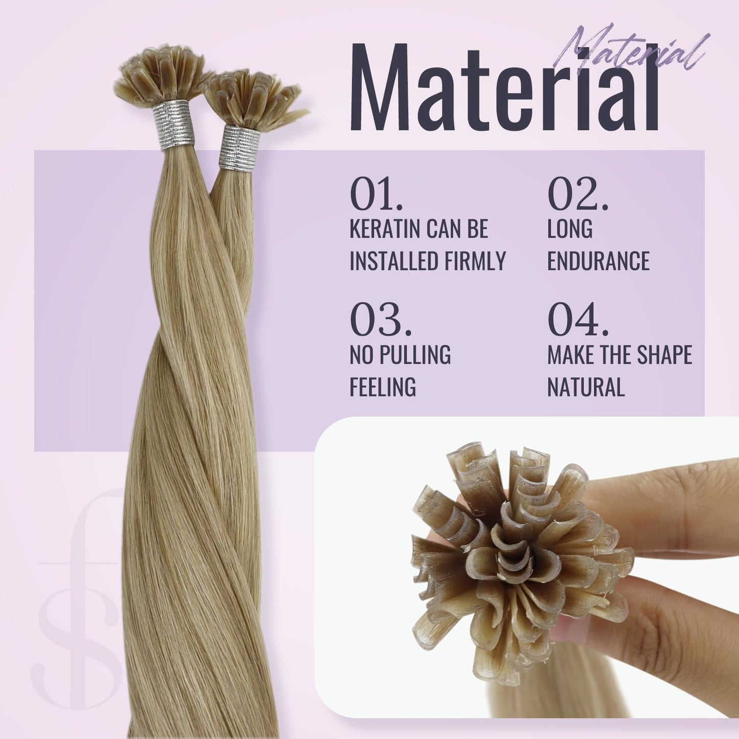 Fshine K Tip Human Hair Extensions 14 Inch Dark Ash Blonde Golden Highlight 40 g Real Human Hair Keratin Bond Seamless Blend Natural Flow Lightweight Comfort Everyday Styling