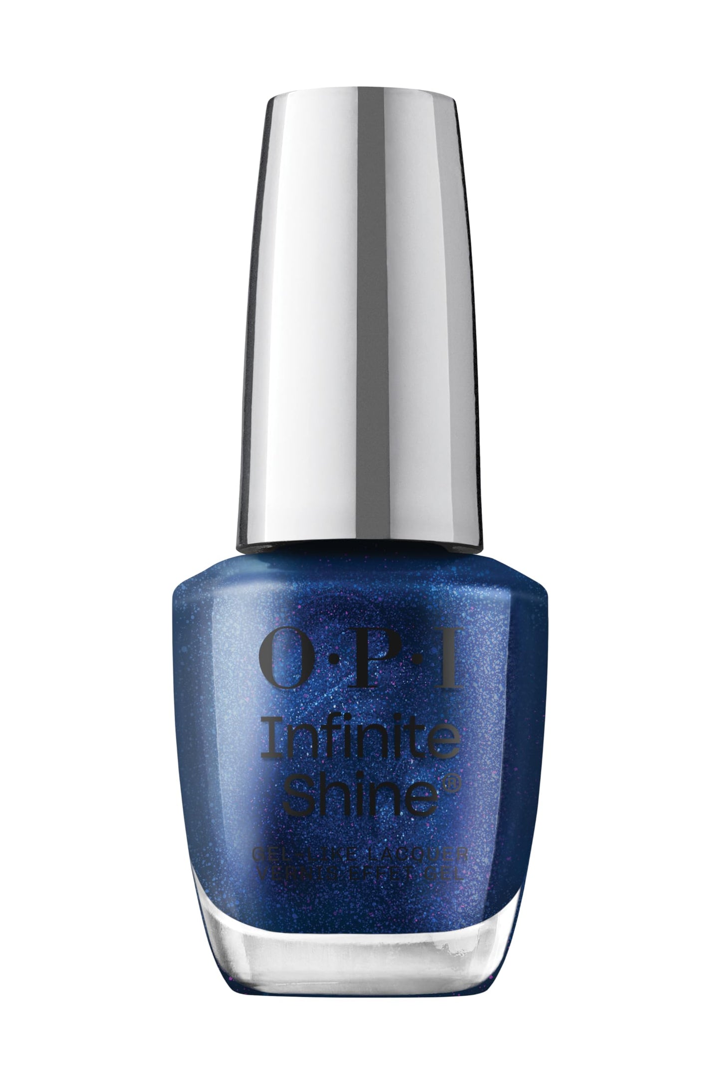 OPI Infinite Shine Awe Night Long | Sheer Dark Blue Shimmer Long Wear Gel Like Nail Polish | Vegan, Long Lasting, Streak Free