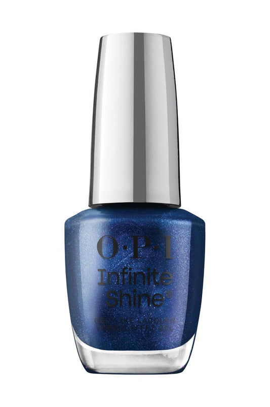 OPI Infinite Shine Awe Night Long | Sheer Dark Blue Shimmer Long Wear Gel Like Nail Polish | Vegan, Long Lasting, Streak Free