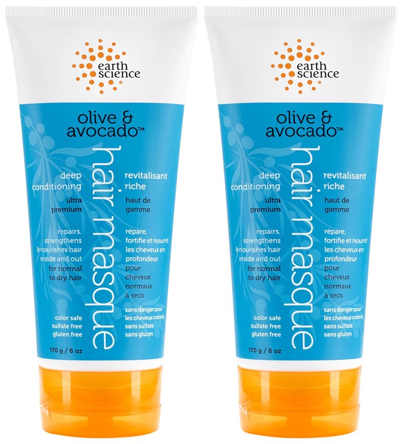 EARTH SCIENCE - Olive & Avocado Deep Conditioning Hair Masque: For Normal to Dry Hair (2 pk, 6 oz.)