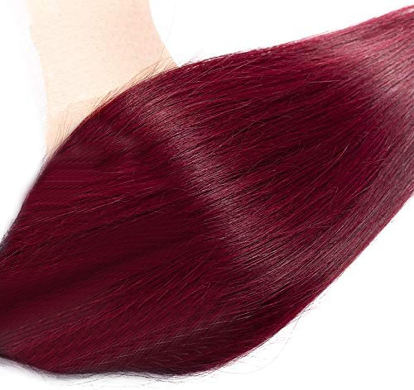 Xddnamei Augfst Virgin Weave Human Hair Bundles 300g #99J-Burgundy-Straight Wave Bundles Human Hair 8 10 12 inch Unprocessed Brazilian Wine Red Quick Weave Hair Bundles for Black Women