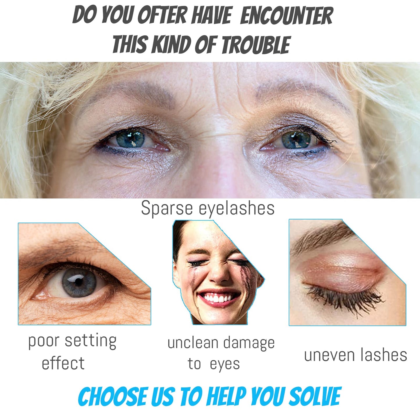 Mascara for Older Women 60 Plus, Mascara for Seniors with Thinning Lashes, Hypoallergenic Sensitive Eyes, Black Volume and Length, Waterproof Smudge Proof