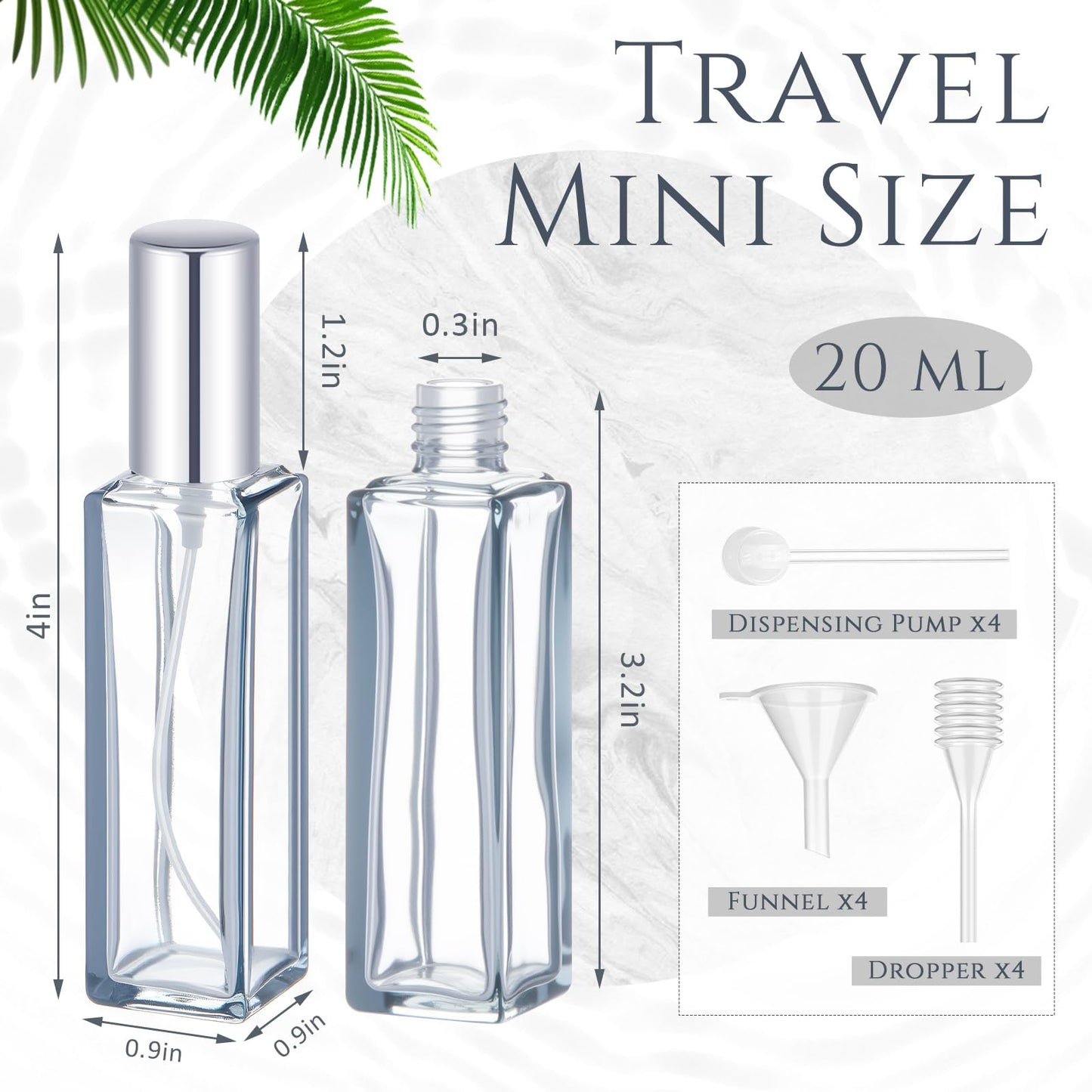 Singhoow 20 Pcs Perfume Travel Refillable 20 ml, Mini Cologne Perfume Bottles Empty, Portable Sprayer for Travel Size Spray Bottle Pocket Glass Spray Bottles Toiletries Sample Dispenser(Gray)