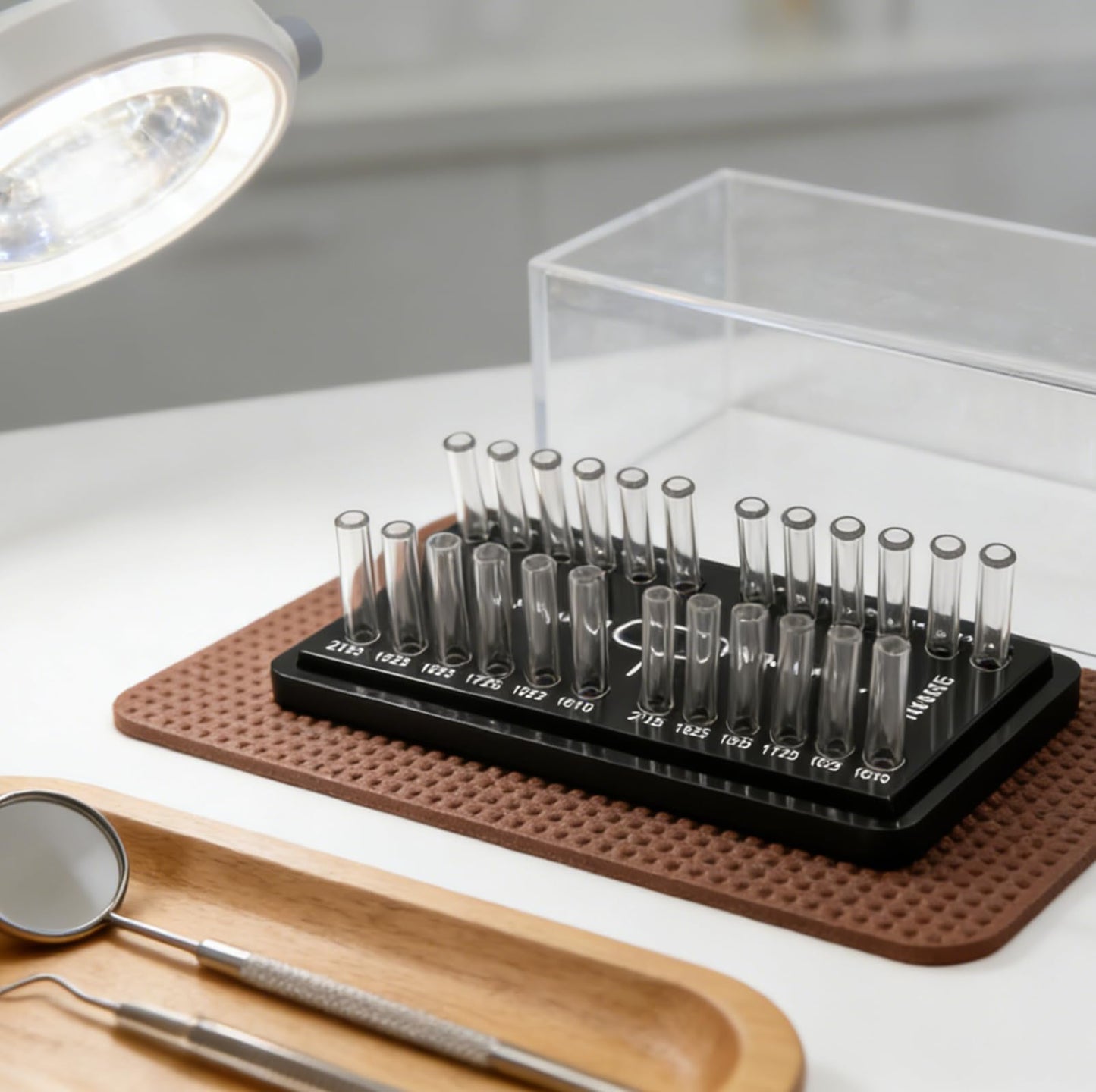Dental Acrylic Archwire Organizer, YOUYA DENTAL Multi-functional Orthodontic Arch Wire Box Dental Resin Shelf Placement with Lid for Dental Clinic Arrange and Store Orthodontic Arch Wires Use (Square)
