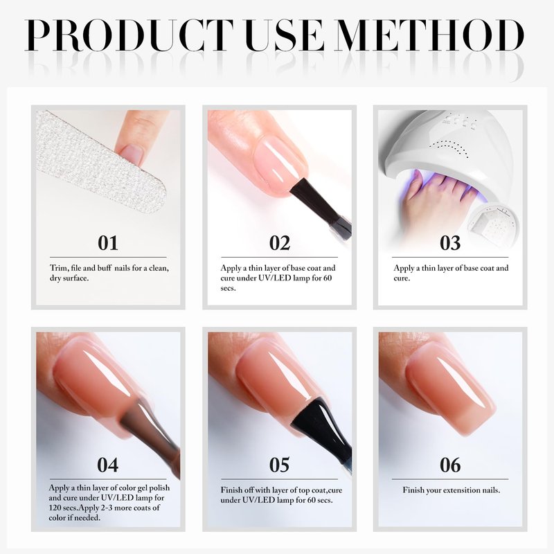 Double Rhythm Translucent Gel Polish Sheer Neutral Natural Light Milky Same Color Same Bottle 15ML Jelly Nail Polish Nail Art DIY at Home (Pink Clear-A1323)